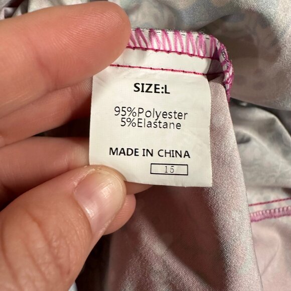 Bohemian L Multicolor Sleeveless V-Neck Dress Tiered Hem Polyester Lightweight - Picture 5 of 7